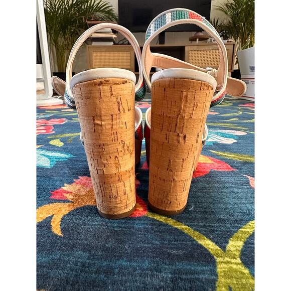 Kate Spade Grace Raffia Platform Sandals Size 7.5 - Picture 8 of 10